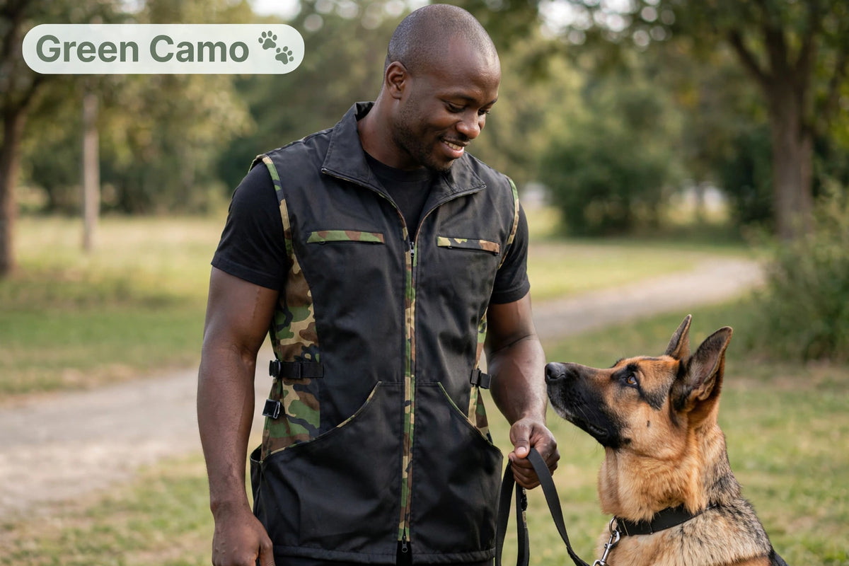 Working Dog Trainers Vest Green Camo