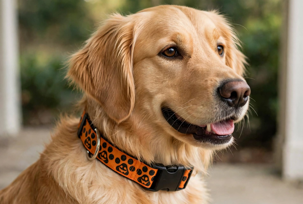 "Orange Paw Pumpkin" Handmade Collar