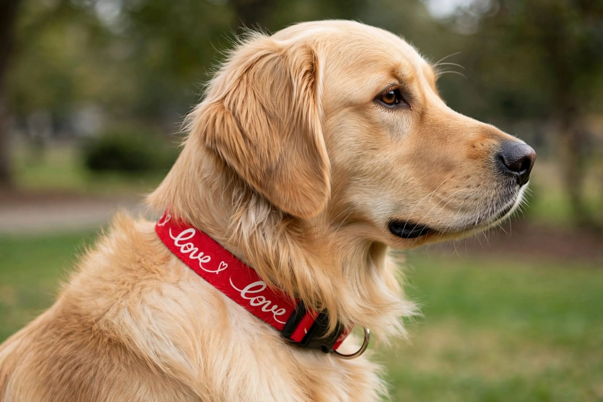 "Red Love" Handmade Collar