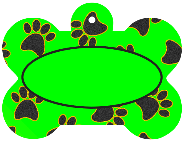 Green Paws Dog Tag