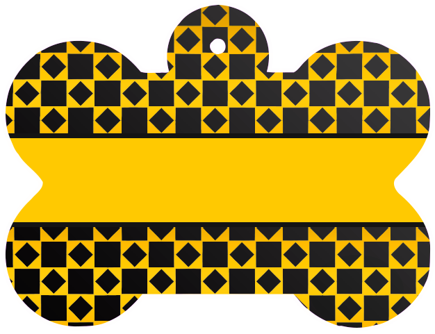 Yellow checked Dog Tag