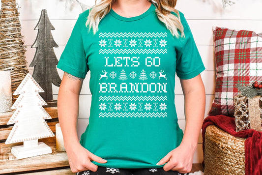 Let's go Brandon ugly Sweater Short Sleeve T-Shirts