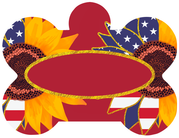 Patriotic Sunflower Dog Tag