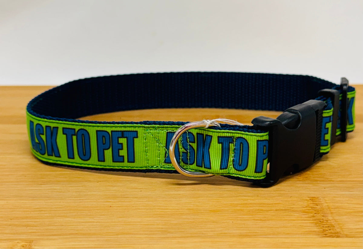 "Ask to Pet" Handmade Collar