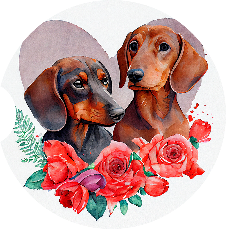 Dachshund 2 Car Coaster