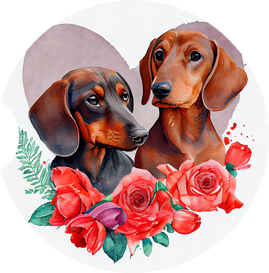 Dachshund 2 Car Coaster