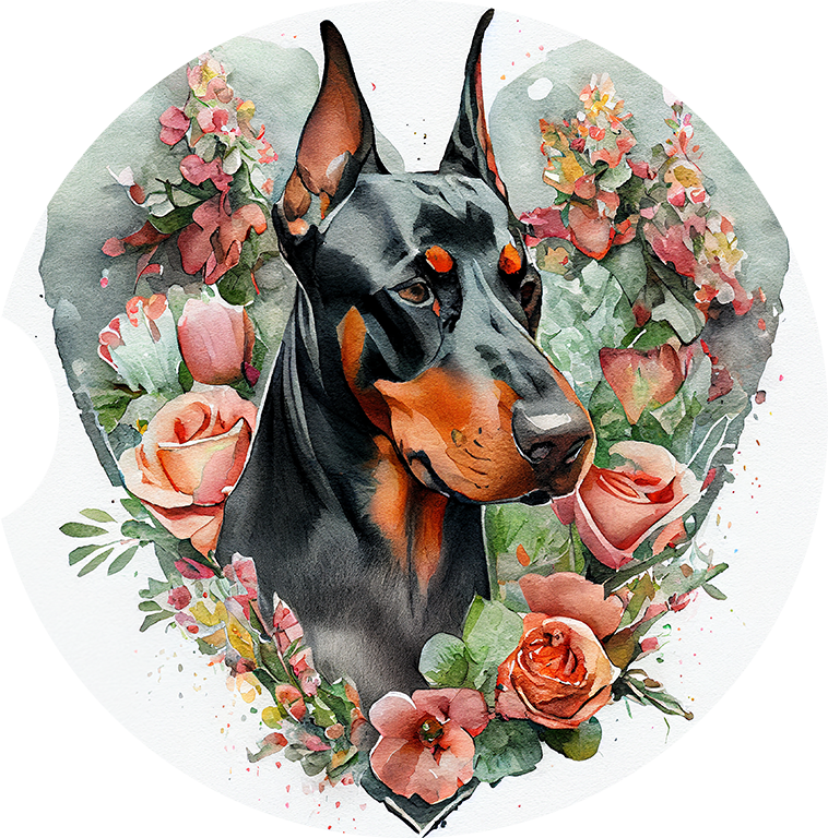 Doberman Pincher 1 Car Coaster