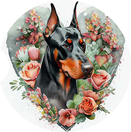 Doberman Pincher 1 Car Coaster