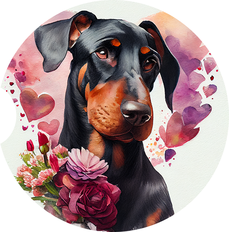 Doberman Pincher 4 Car Coaster