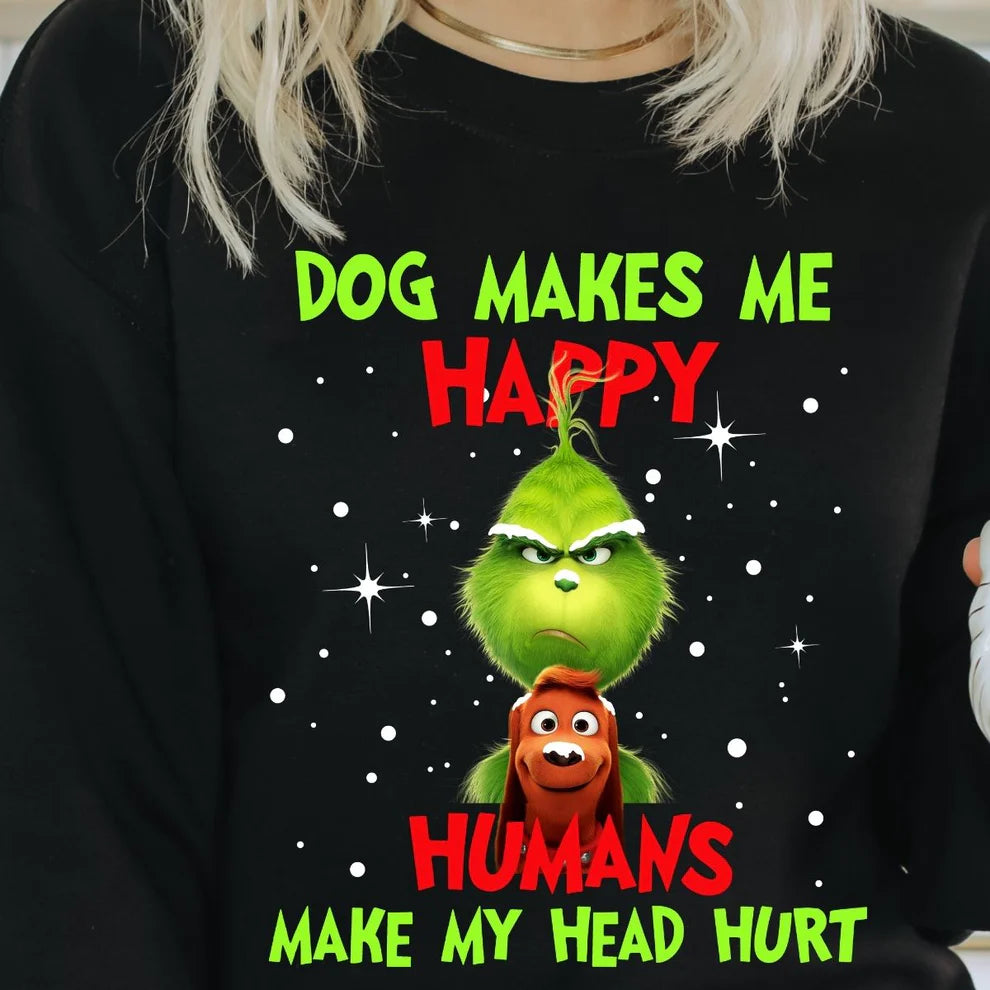 Dogs Make Me Happy Humans make my head hurt Short Sleeve T-shirts