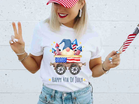 Gnome Happy 4th of July Sleeve T-shirts