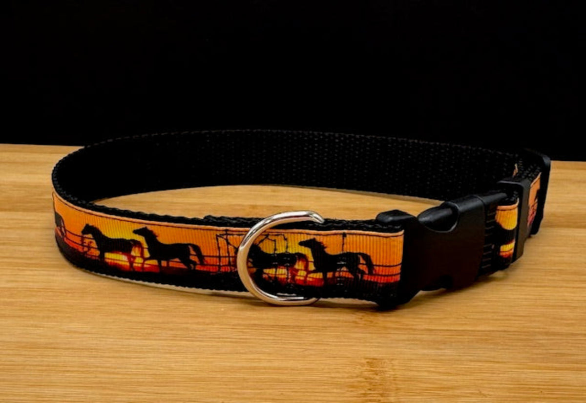 "Sunset horses" Handmade Collar