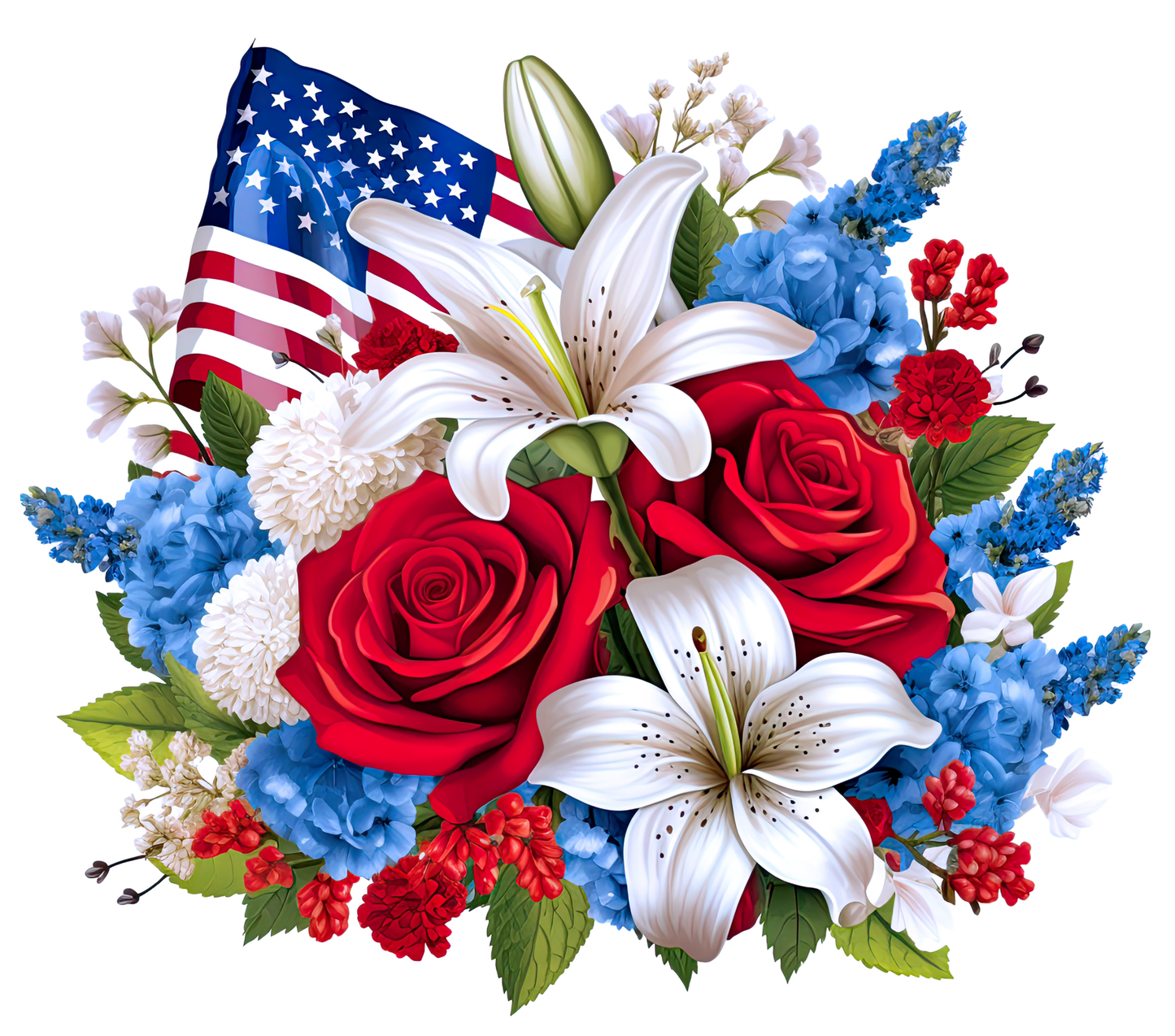 3-D Patriotic Flowers Tumbler