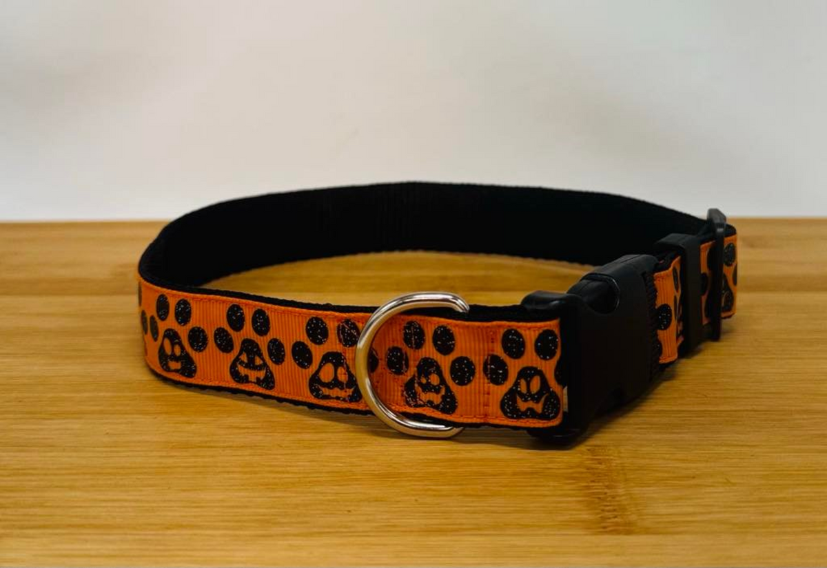 "Orange Paw Pumpkin" Handmade Collar
