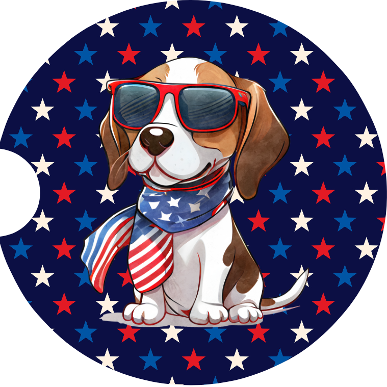 Patriotic Pup 1 Car Coaster