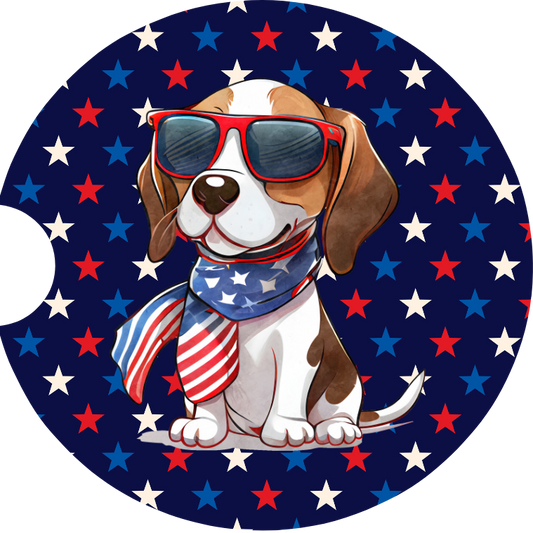 Patriotic Pup 1 Car Coaster