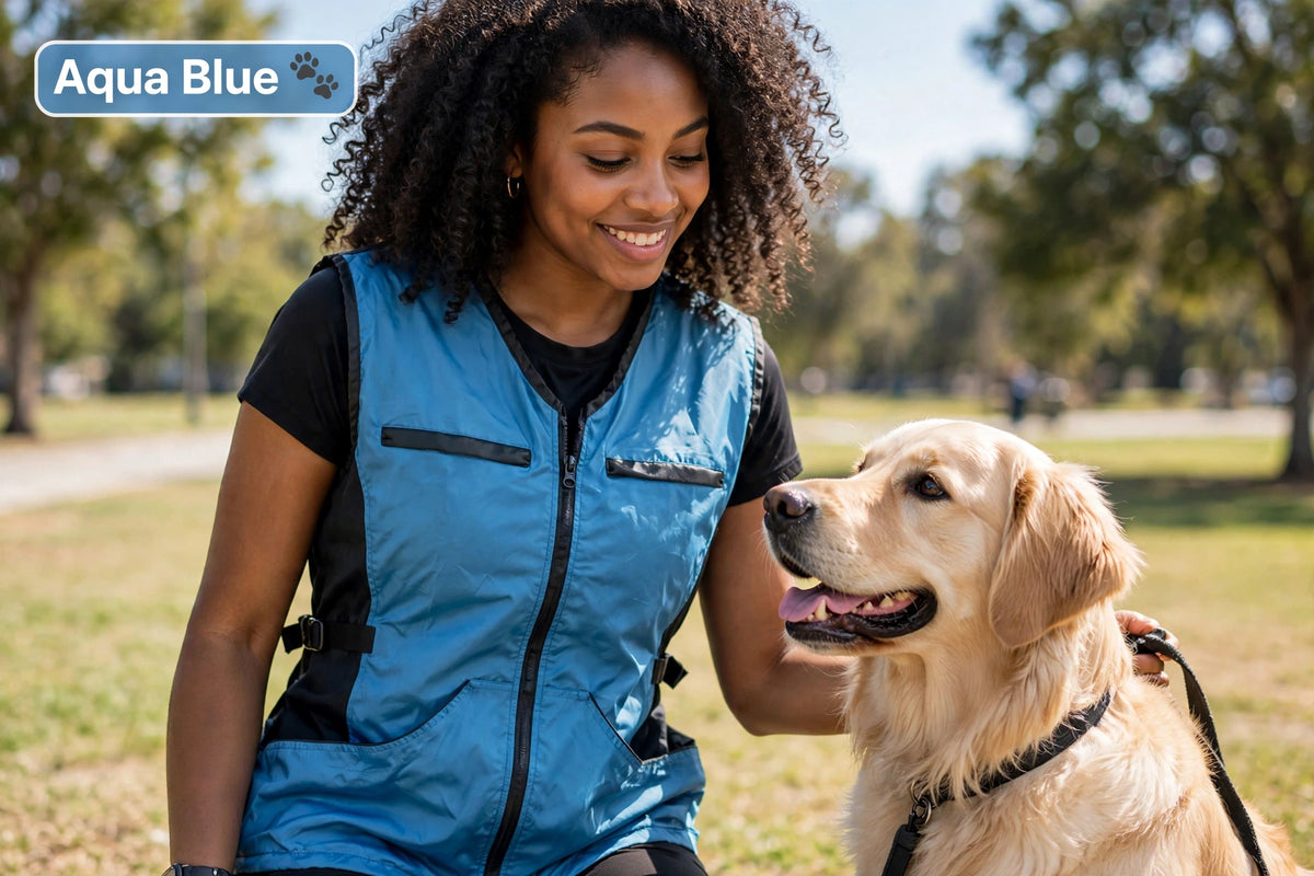 Summer Dog training Vest Aqua Blue