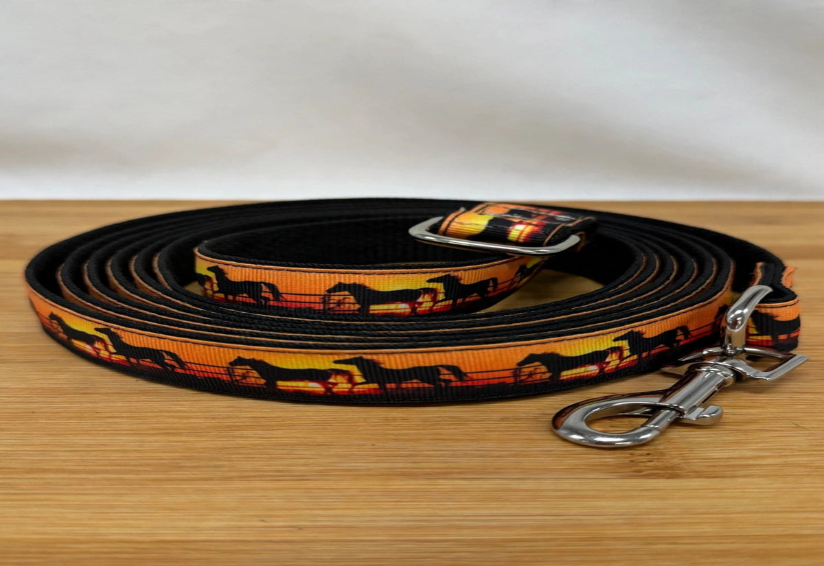 "Sunset Horses" Handmade leash