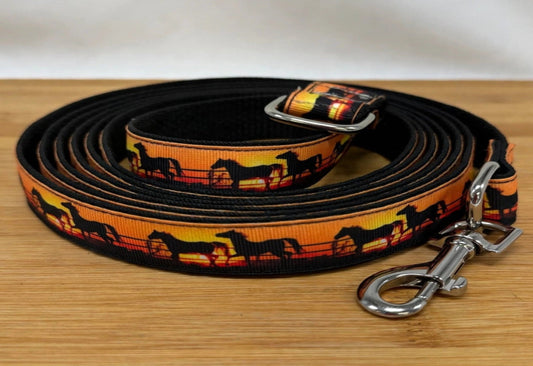 "Sunset Horses" Handmade leash