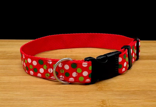 "Xmas Polka Dots " Handmade Collar