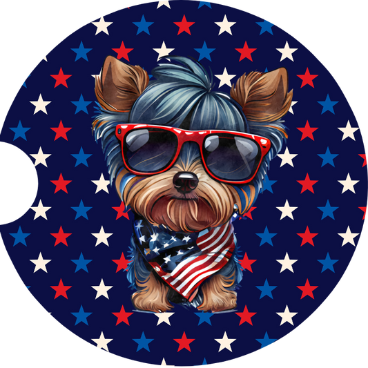 Patriotic Pup 3 Car Coaster