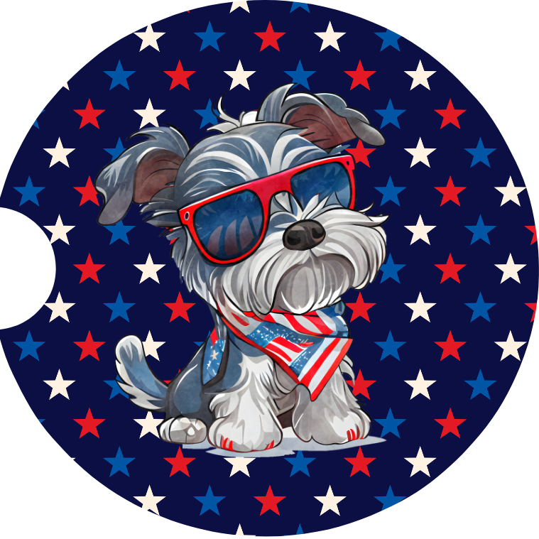 Patriotic Pup 5 Car Coaster