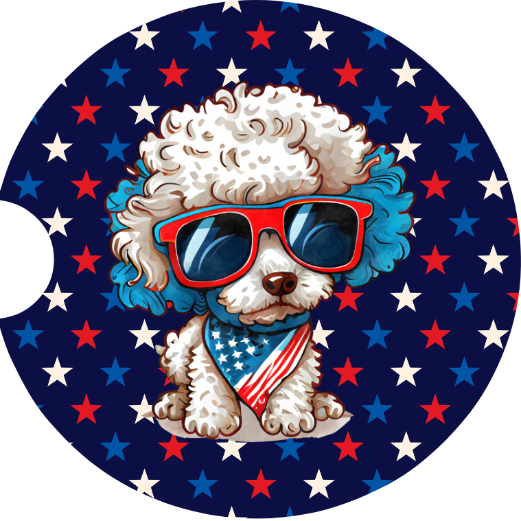 Patriotic Pup 6 Car Coaster