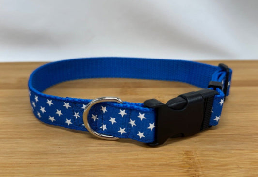 "Blue and White stars" Handmade Collar