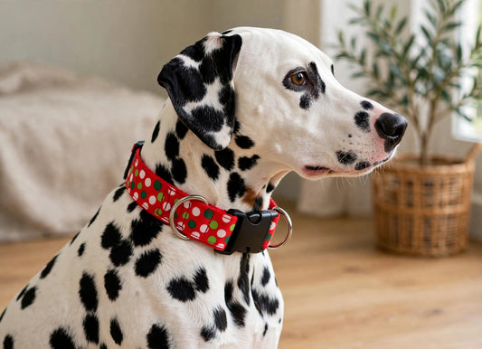 "Xmas Polka Dots " Handmade Collar