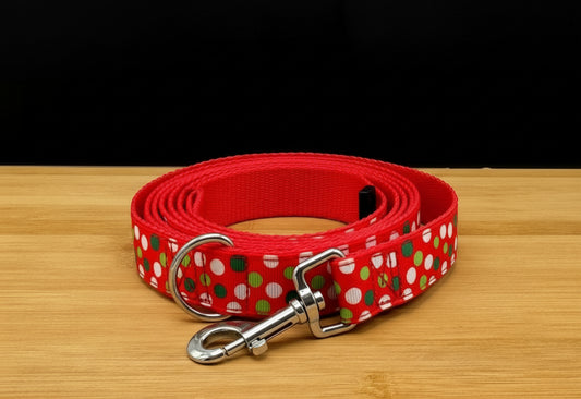 " Xmas Polka Dots " Handmade leash