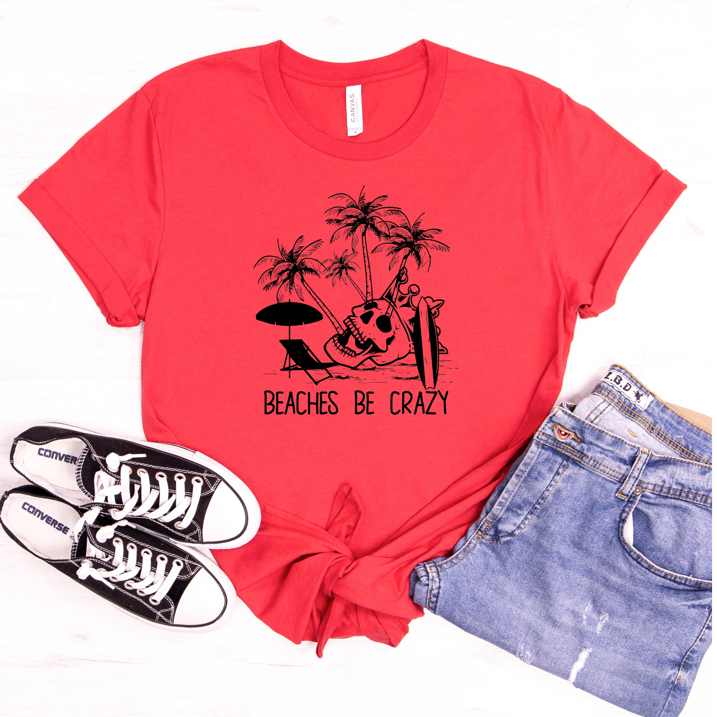 Beaches Be Crazy  Short Sleeve T-shirts