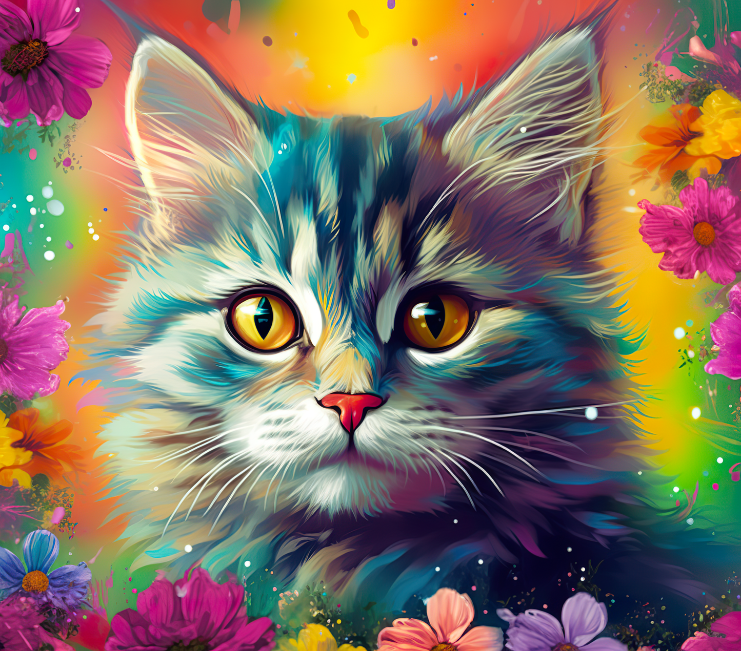 Colorful cat Tumbler