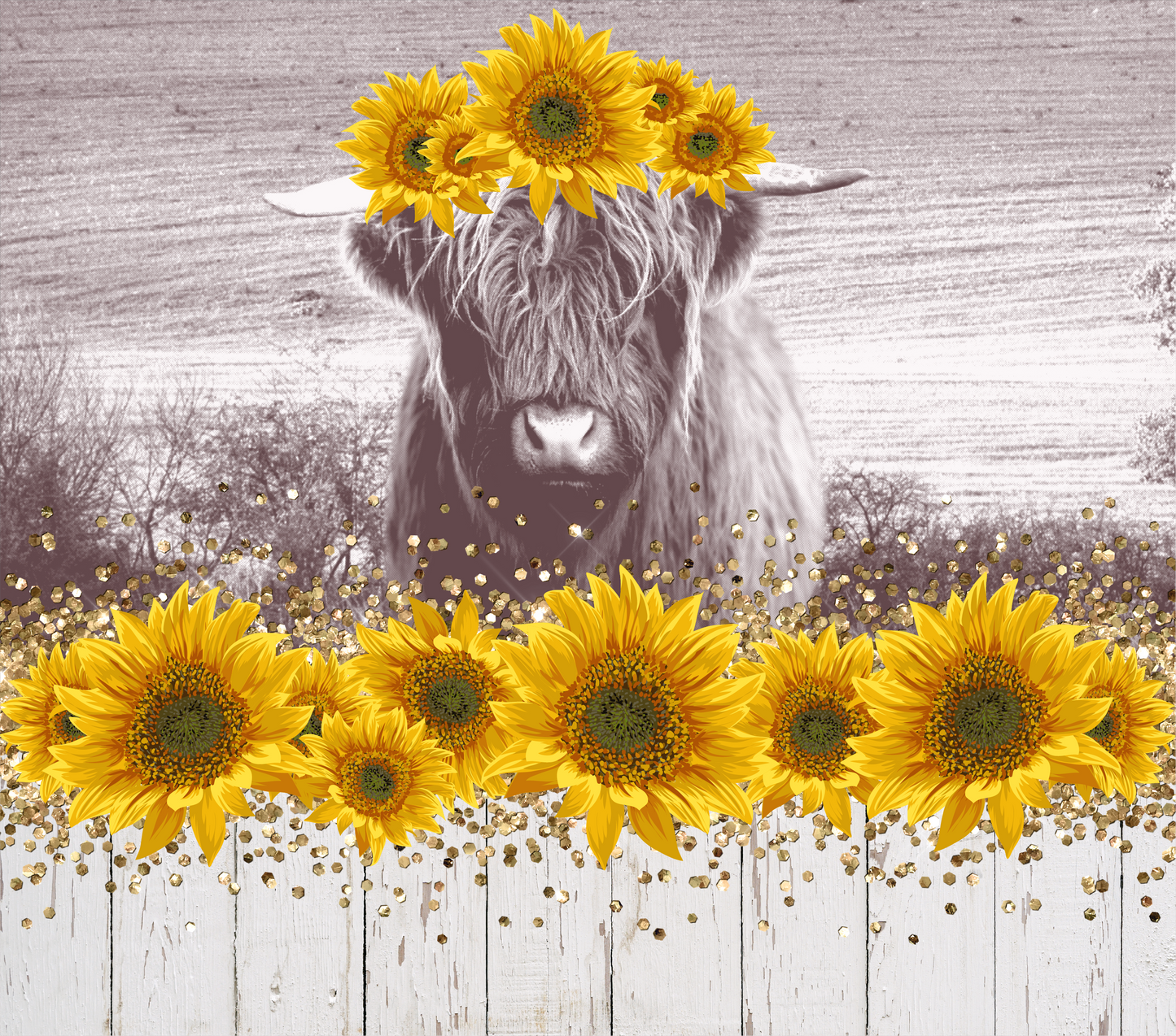 Sunflower Cow Tumbler