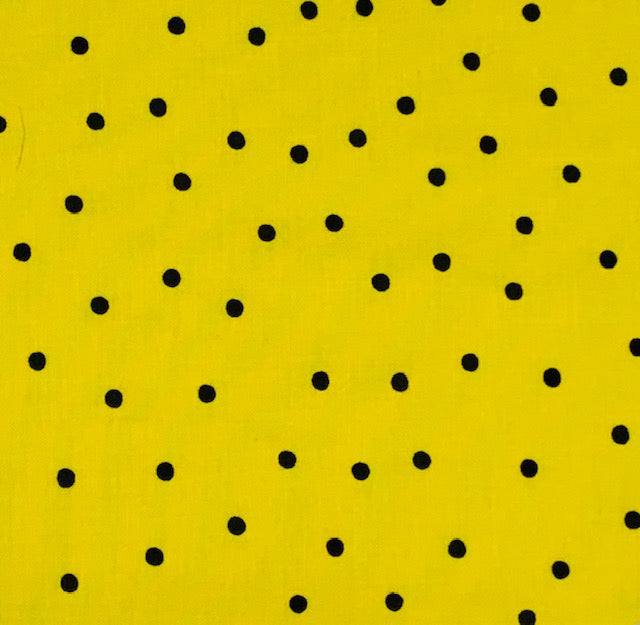 Yellow and Black Polka Dot Wristlet