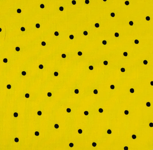 Yellow and Black Polka Dot Wristlet