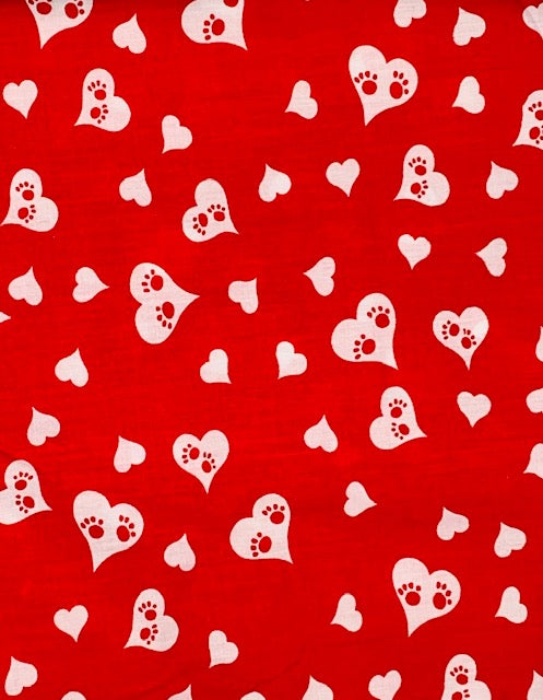 Dog Paws with Hearts Snap On Bandana