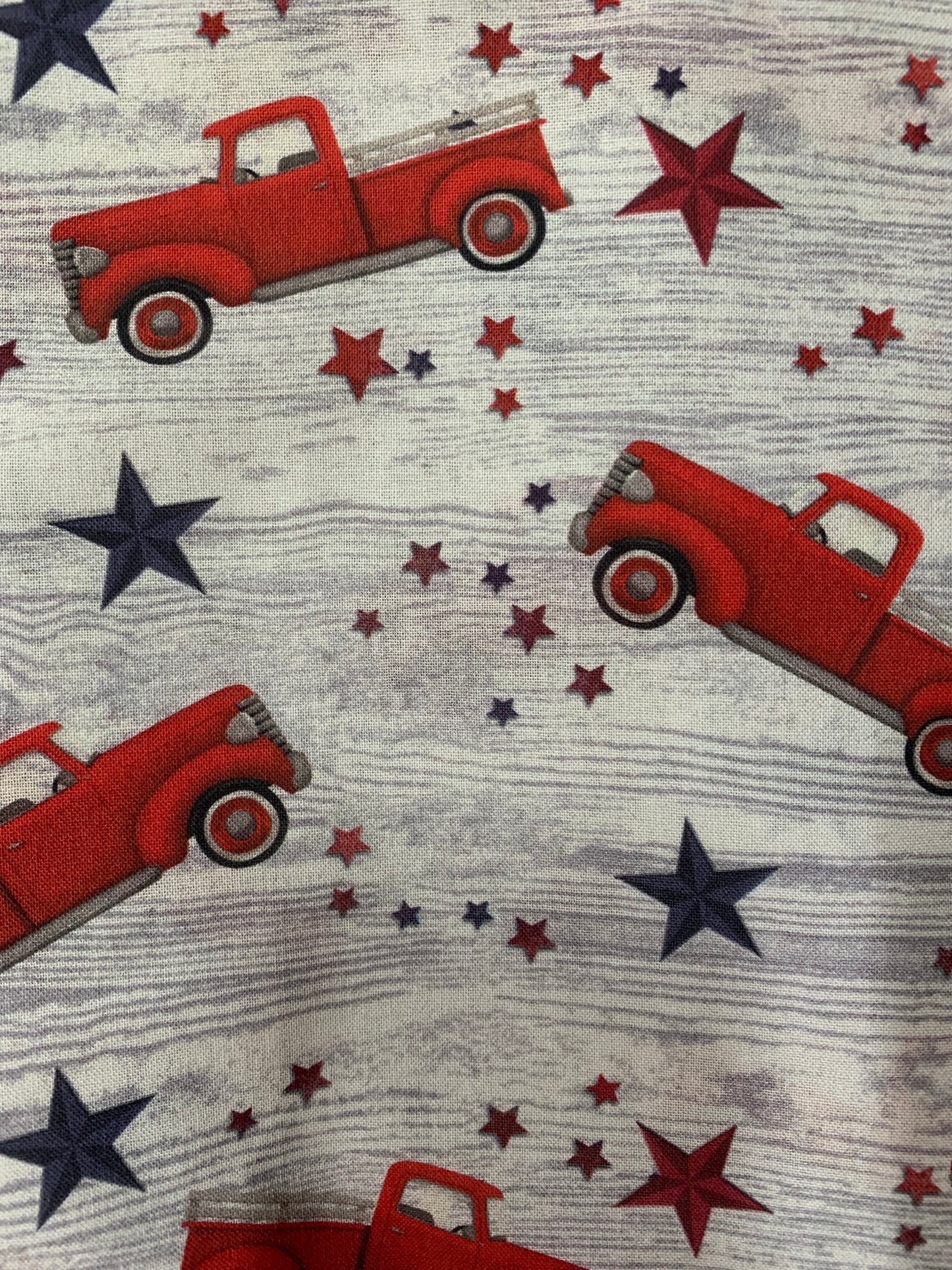 Vintage Truck On Woodgrain Patriotic Bandana