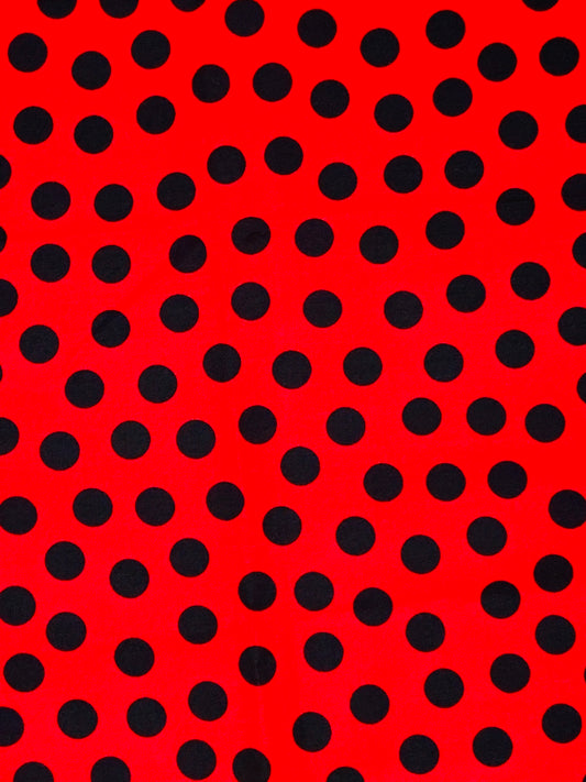 Red with Black Polka Dots  Handmade Bow