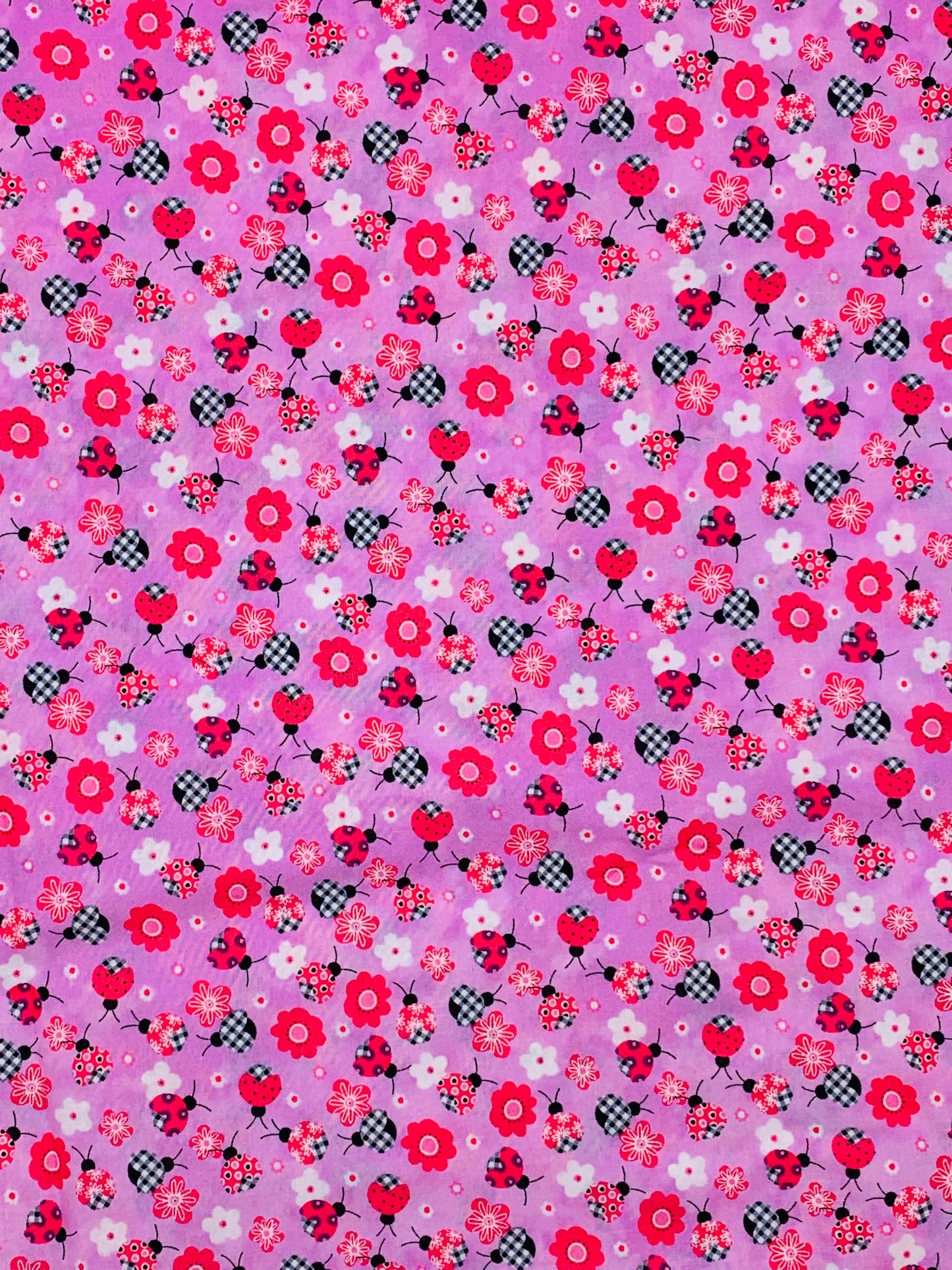 Ladybugs & Flowers Pink-Bandana