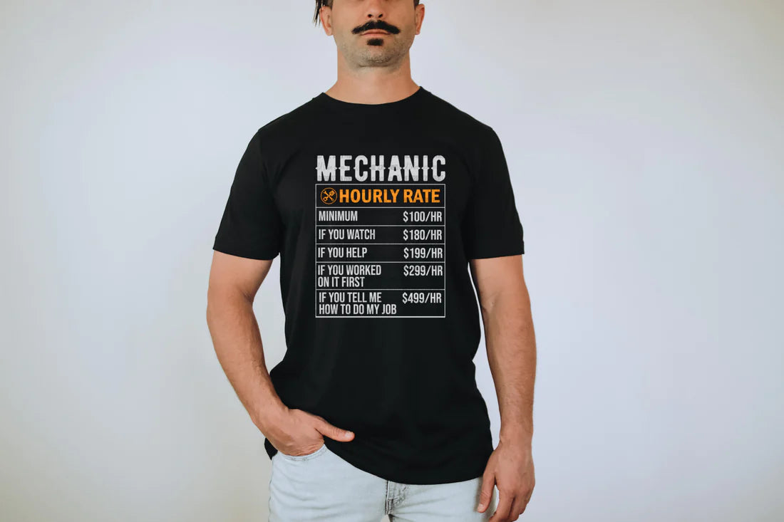 Mechanic Hourly Rate Short Sleeve T-shirts