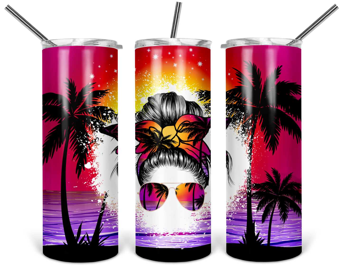 Messy Bun Palms Tumbler