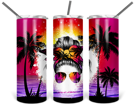 Messy Bun Palms Tumbler