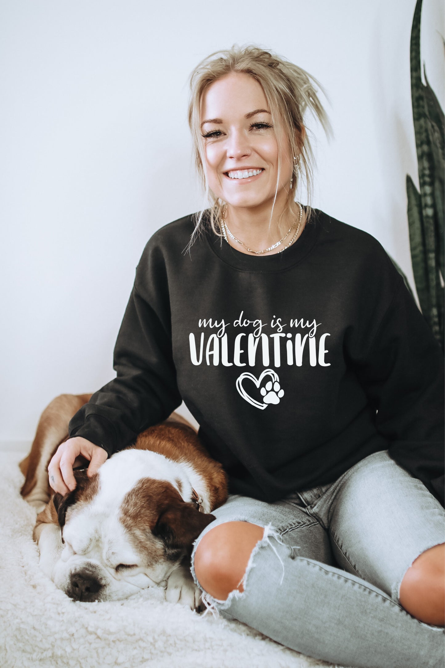 My Dog Is My Valentine Short Sleeve T-Shirts