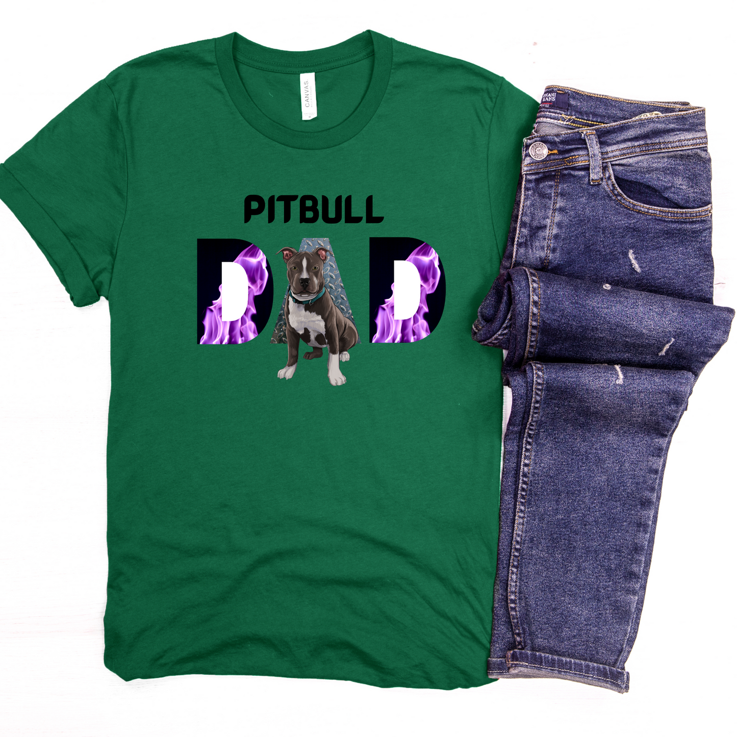 Pitbull Dad Short Sleeve T-shirts