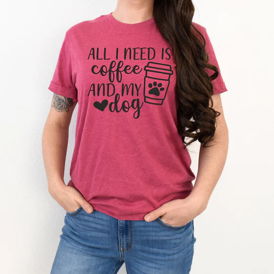 All I need is Coffee And My Dog Short Sleeve T-Shirts