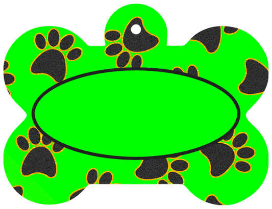 Green Paws Dog Tag