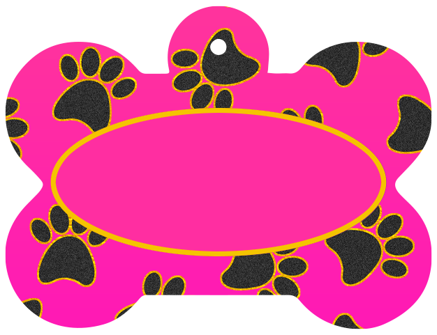 Pink Paws Dog Tag