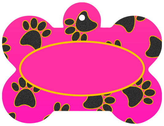 Pink Paws Dog Tag