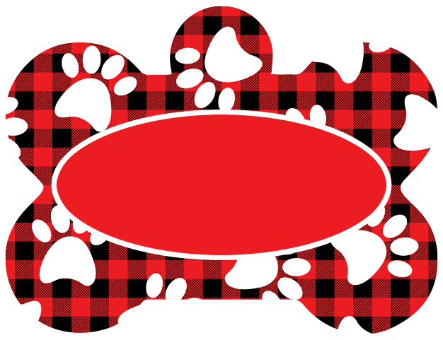 Plaid hearts Dog Tag