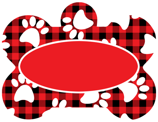 Plaid hearts Dog Tag